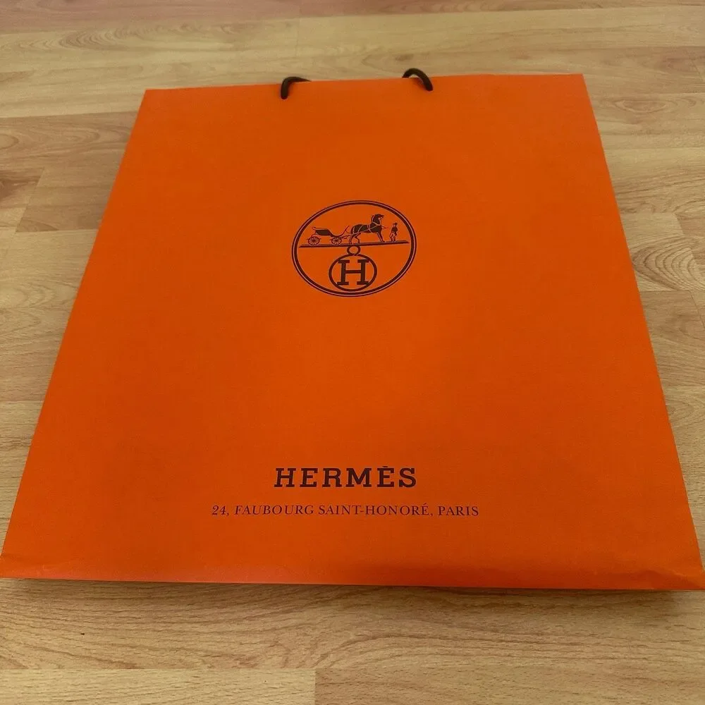 Hermes Paper Shopping Bag - orange large, 18.5